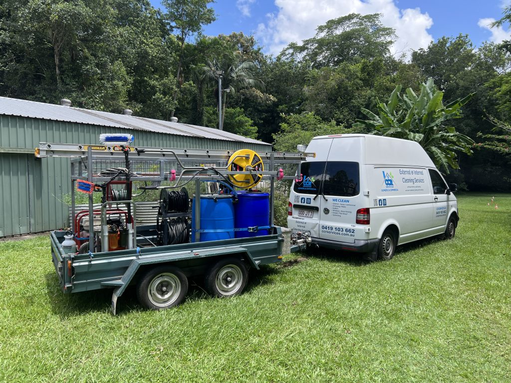 Pressure washing setup
