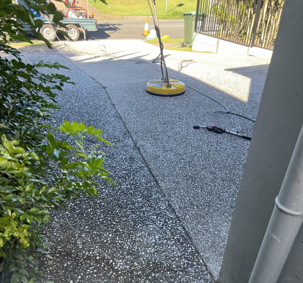 Surface cleaning a driveway